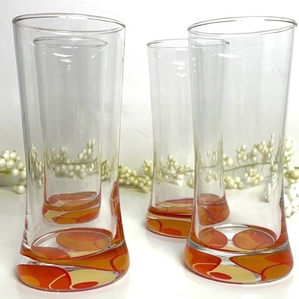 Retro Groovy Vintage  (Set of 4) High Ball Glasses